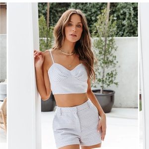 VICI Lavender Plaid crop top